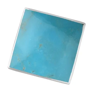 Sterling Silver Turquoise Hallmark Large Rhombus Ring