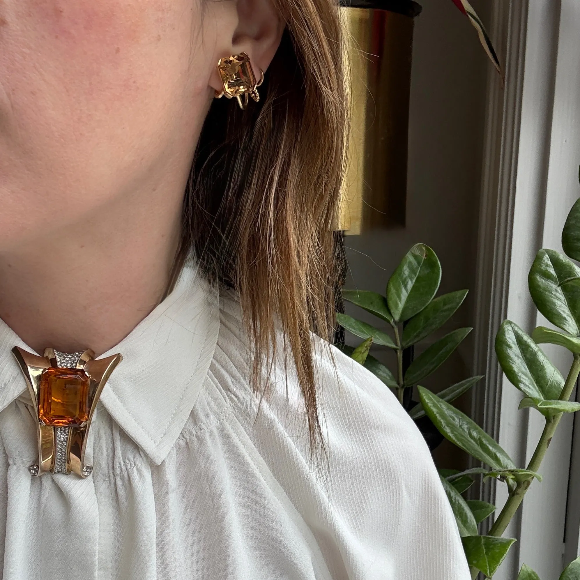 Stunning Gilded Silver Retro Clip by Alfred Philippe for Trifari