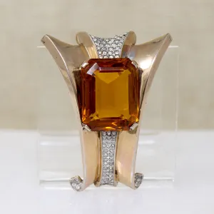 Stunning Gilded Silver Retro Clip by Alfred Philippe for Trifari