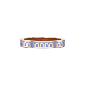 Sur-Mesure L'Arc de DAVIDOR Ring PM, 18k Rose Gold with Hortensia Lacquered Ceramic