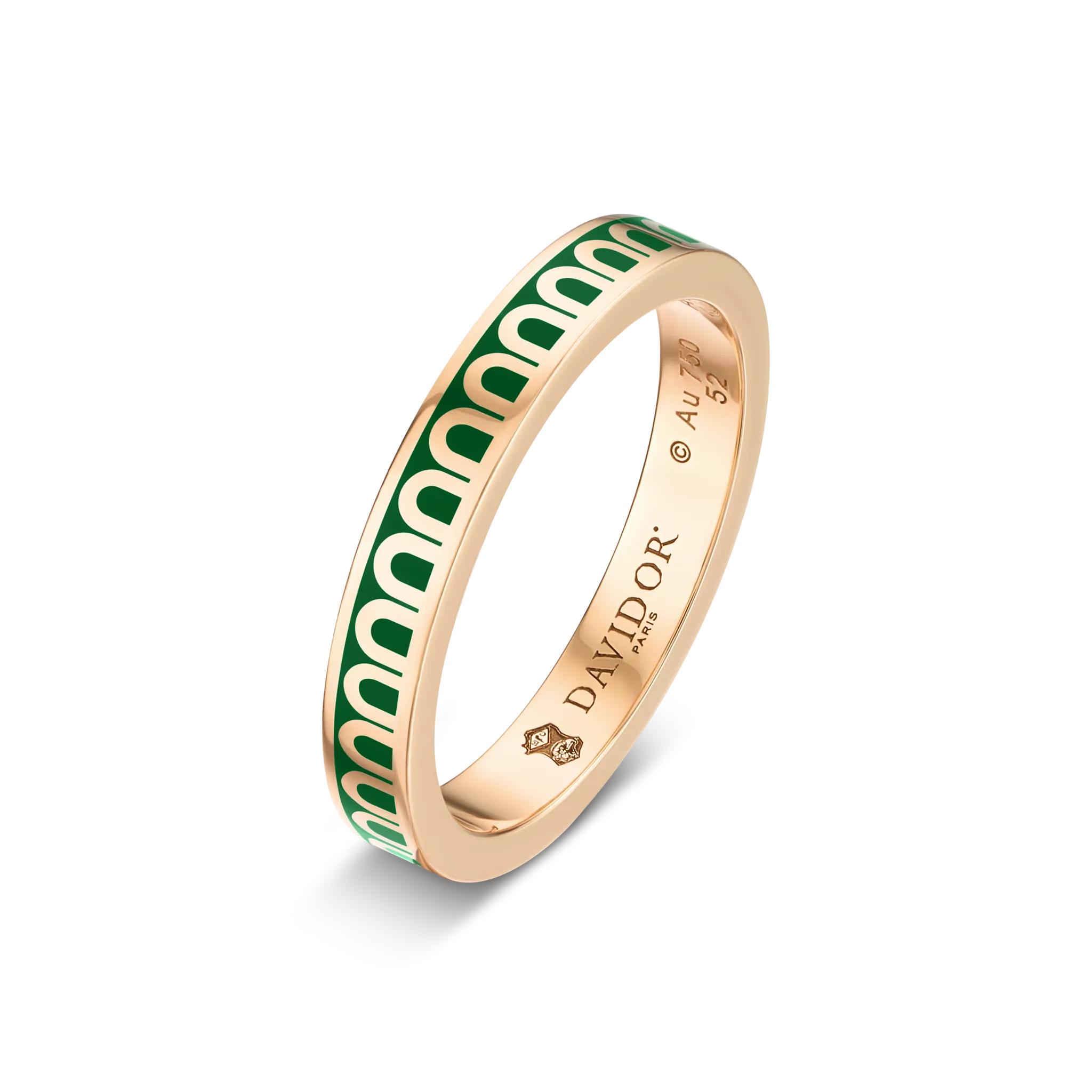 Sur-Mesure L'Arc de DAVIDOR Ring PM, 18k Rose Gold with Palais Royal Lacquered Ceramic