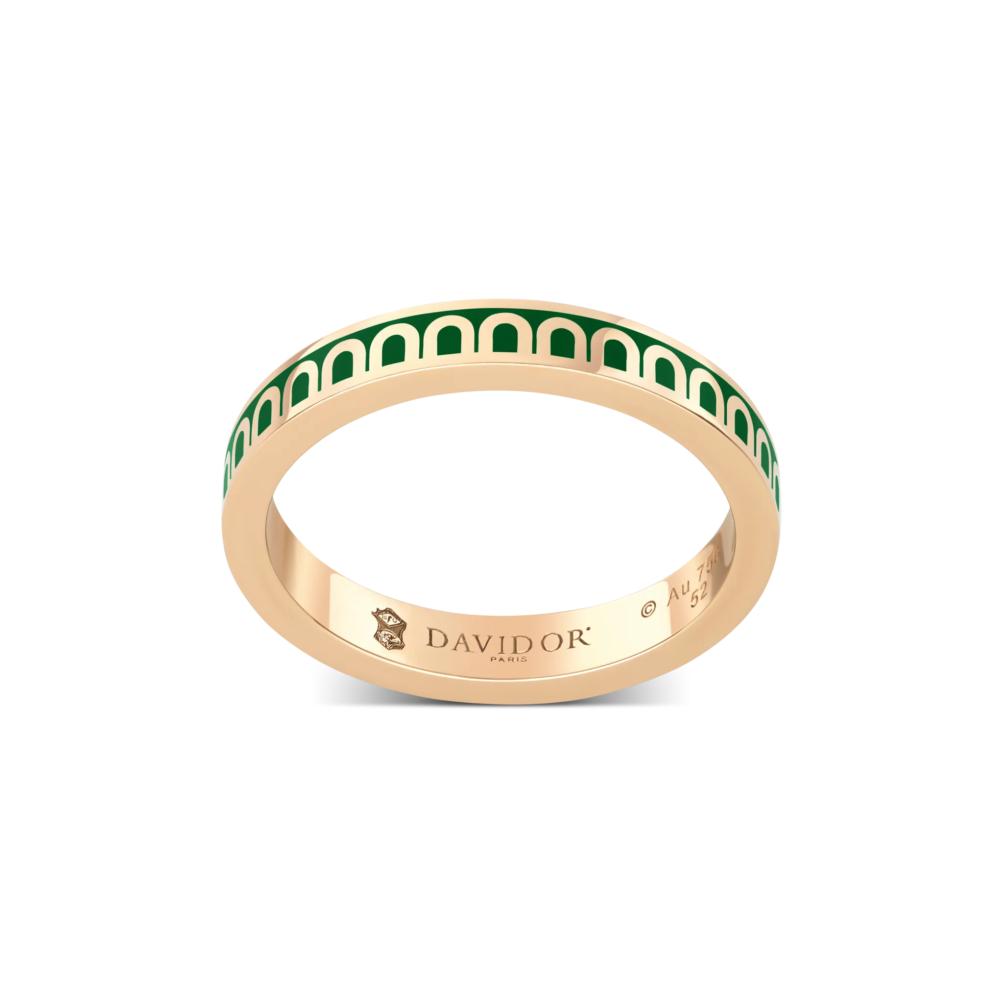Sur-Mesure L'Arc de DAVIDOR Ring PM, 18k Rose Gold with Palais Royal Lacquered Ceramic
