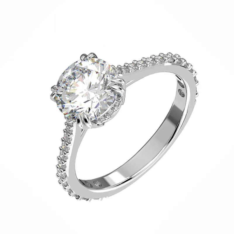 Swarovski Constella Rhodium Plated White Crystal Pave Ring Size 58