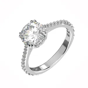 Swarovski Constella Rhodium Plated White Crystal Pave Ring Size 58