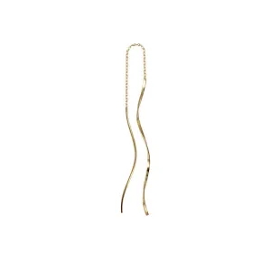 Swirly Threader Earring 18k Gold - sold by piece