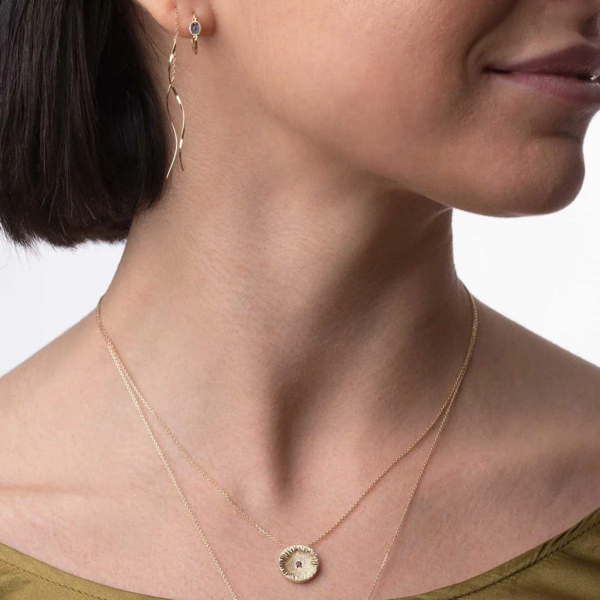 Swirly Threader Earring 18k Gold - sold by piece