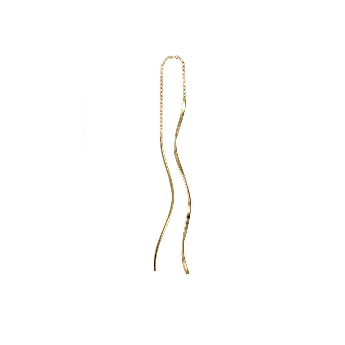 Swirly Threader Earring 18k Gold - sold by piece