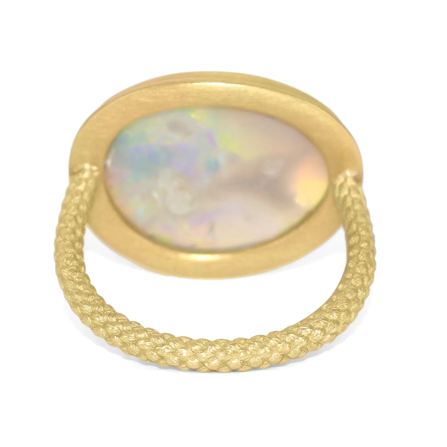 Talkative Lightning Ridge Crystal Opal Gold One of a Kind Ring