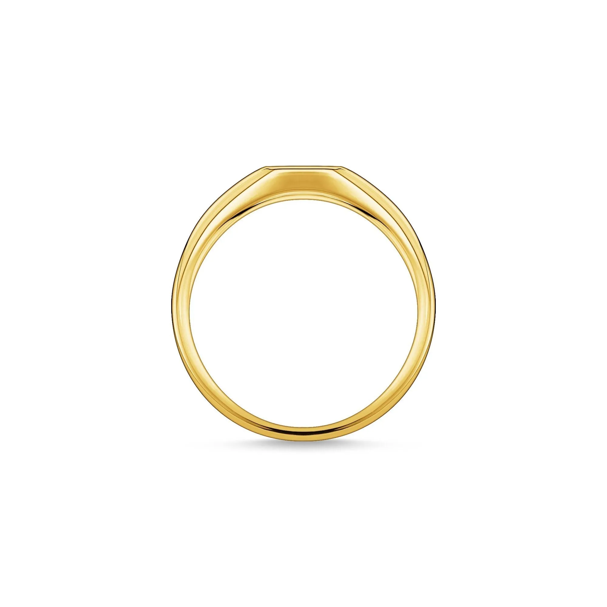 Thomas Sabo Charm Club Sterling Silver Yellow Gold Plated CZ Star Engraved Ring