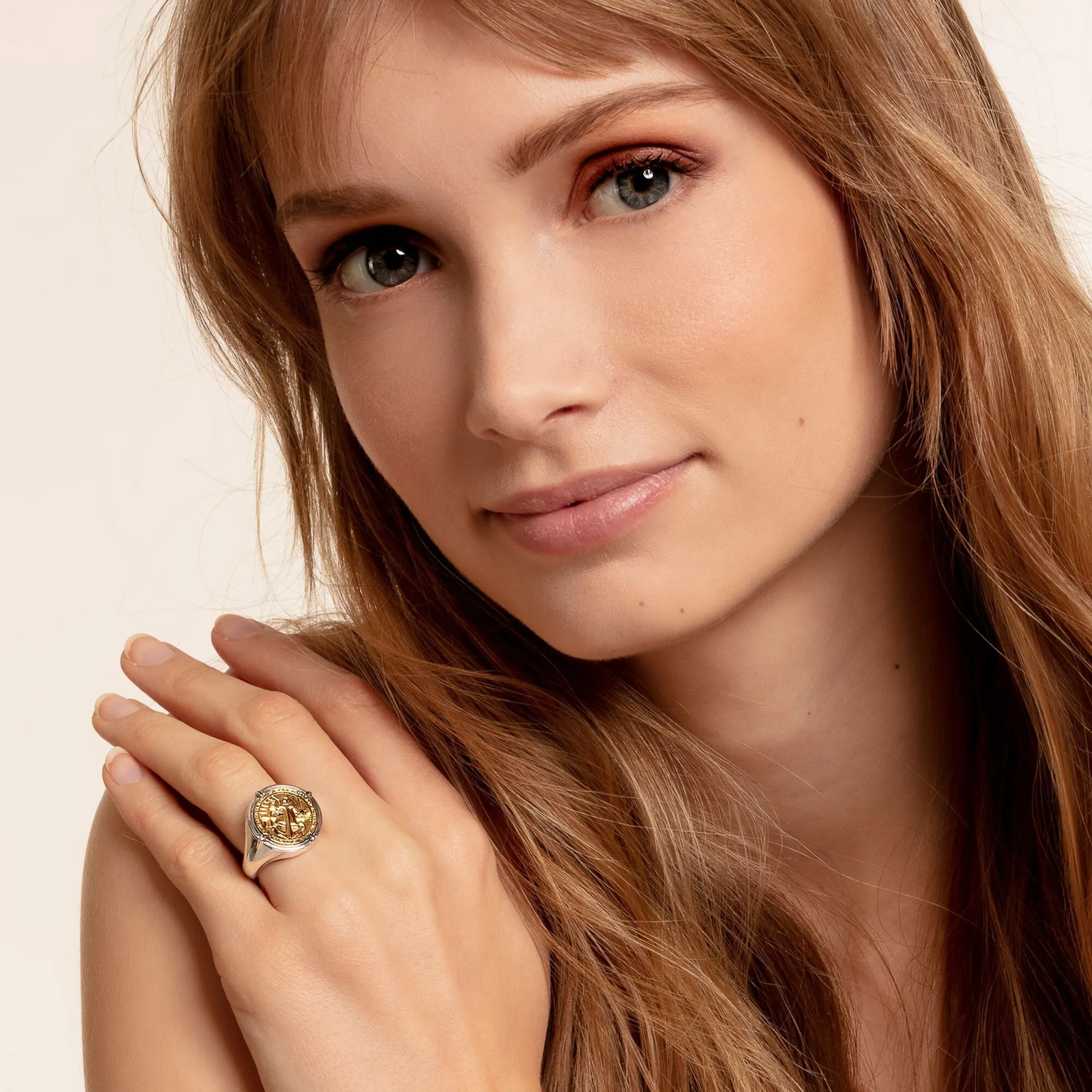 Thomas Sabo Rebel At Heart Sterling Silver Yellow Gold Plated Black CZ Signet Ring