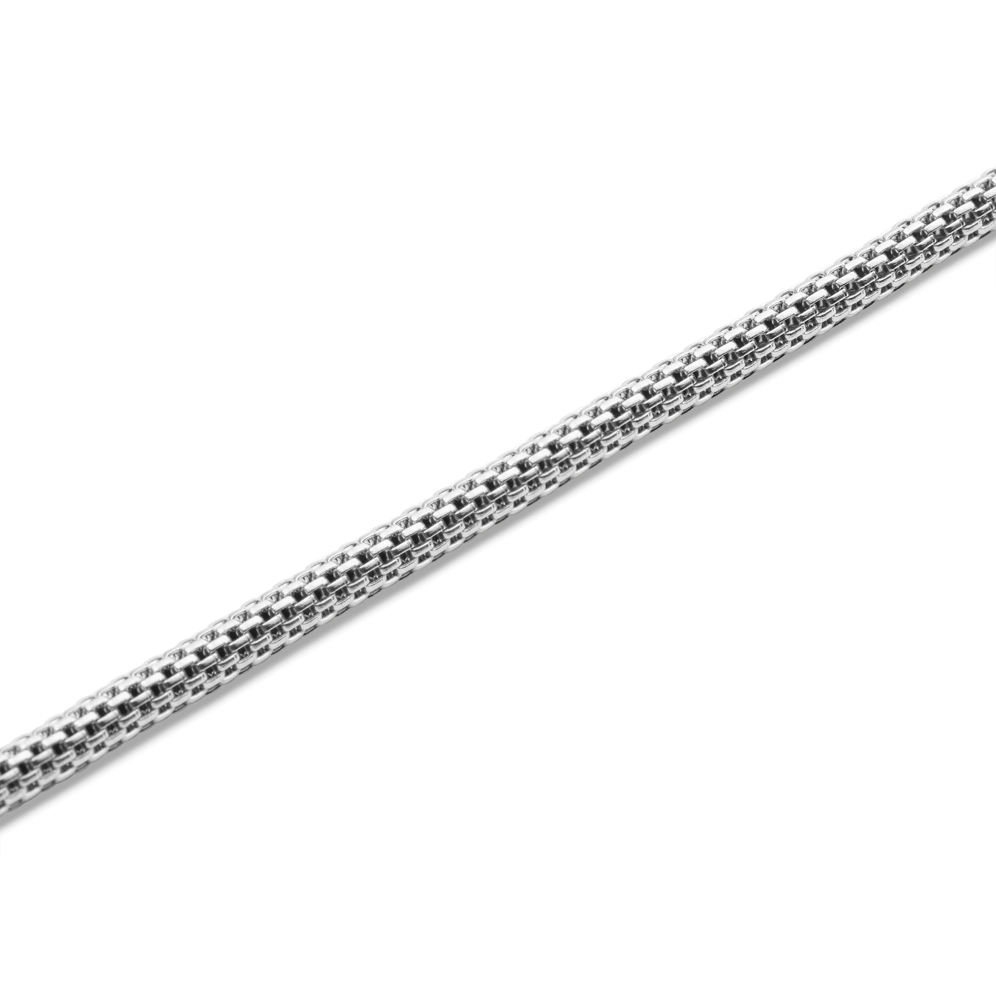 Tide Mesh Necklace Silver 2.8