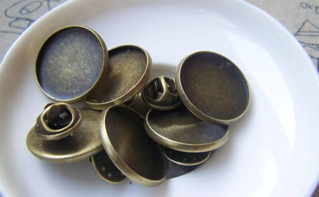 Tie Tack Clutch Lapel Pin Brooch 20mm Bezel Set of 10 A4928