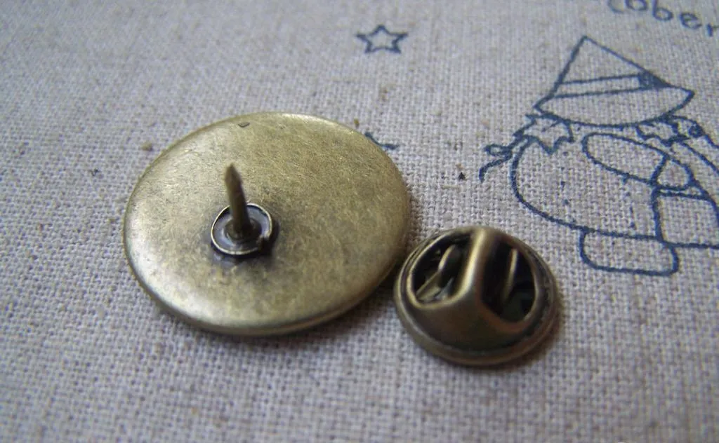Tie Tack Clutch Lapel Pin Brooch 20mm Bezel Set of 10 A4928
