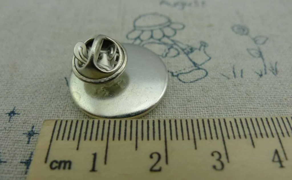 Tie Tack Clutch Lapel Pin Brooch 20mm Bezel Set of 10 A5881