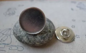 Tie Tack Clutch Lapel Pin Brooch 20mm Bezel Set of 10 A5881