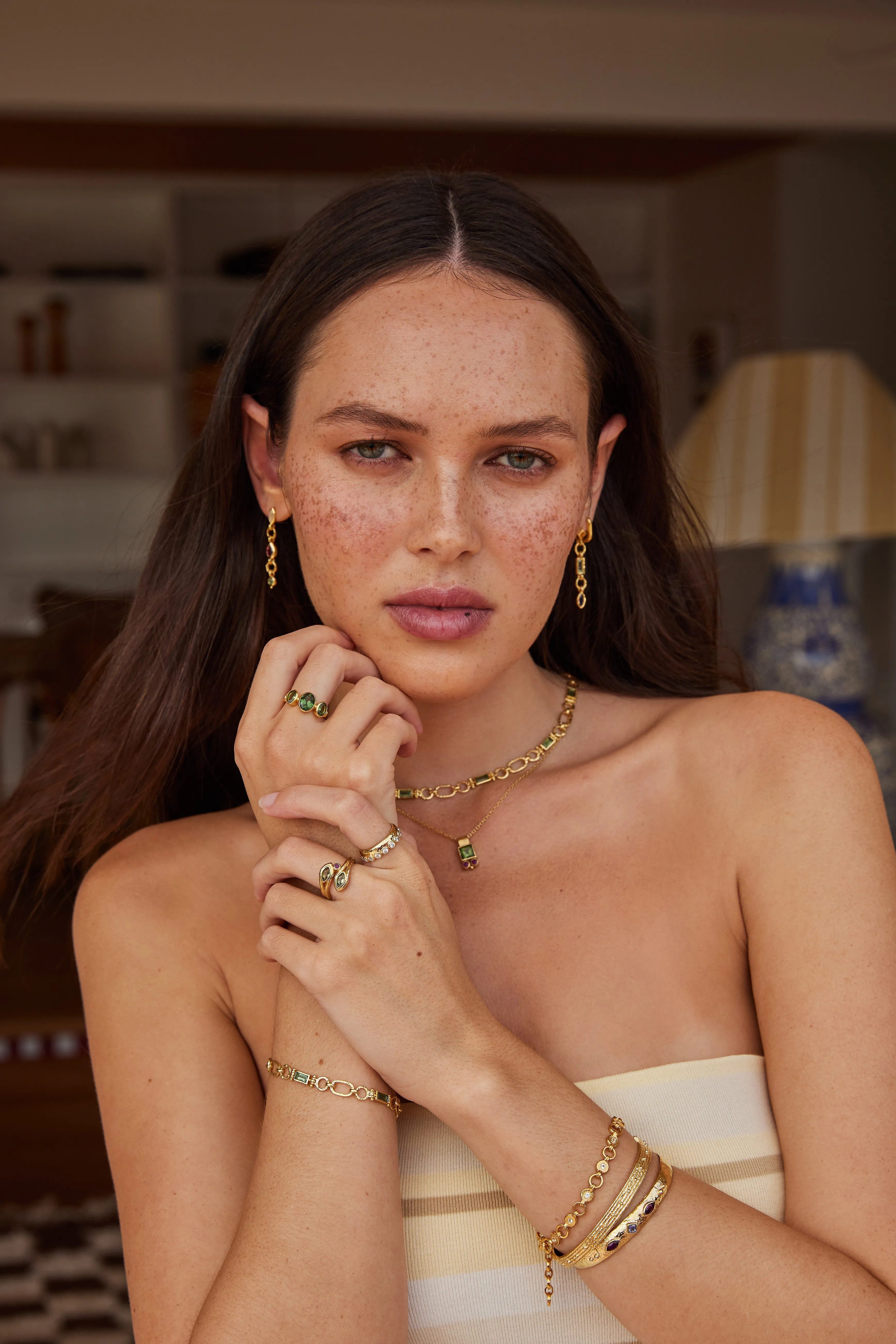 Trinity Apatite Gold Ring