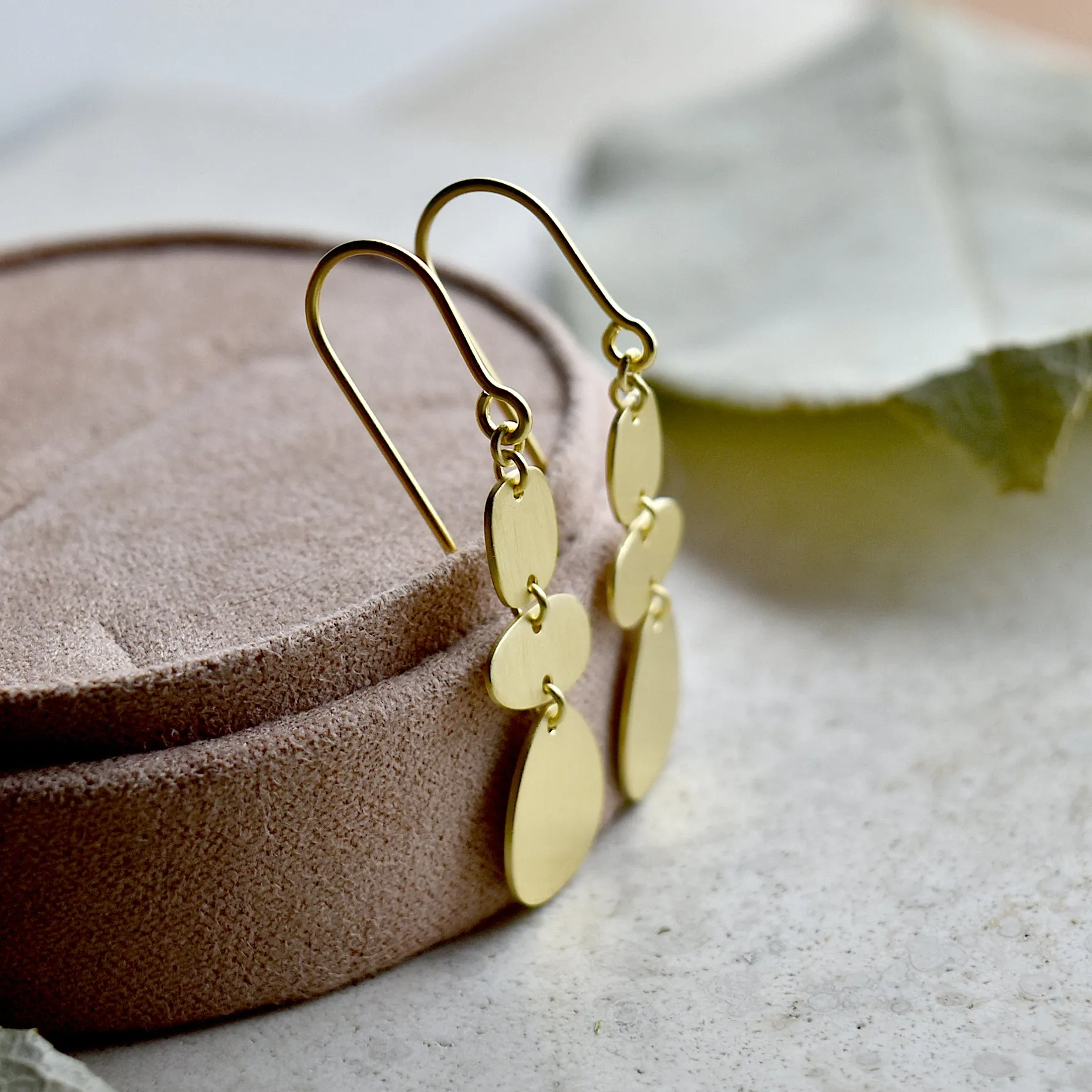 Trio Brushed Drop Earrings