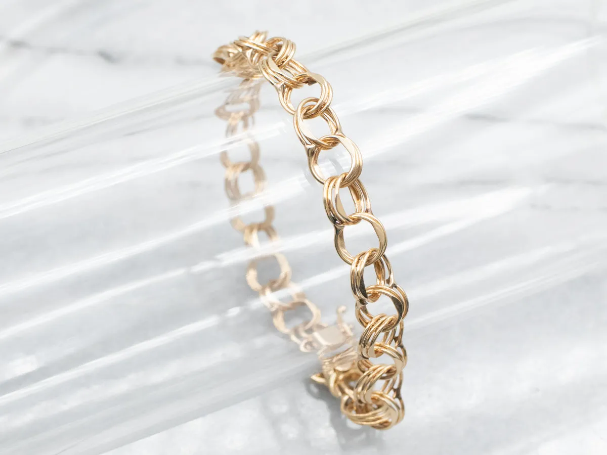 Triple Loop Chain Linkl Bracelet with Box Clasp