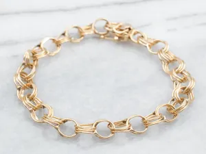 Triple Loop Chain Linkl Bracelet with Box Clasp