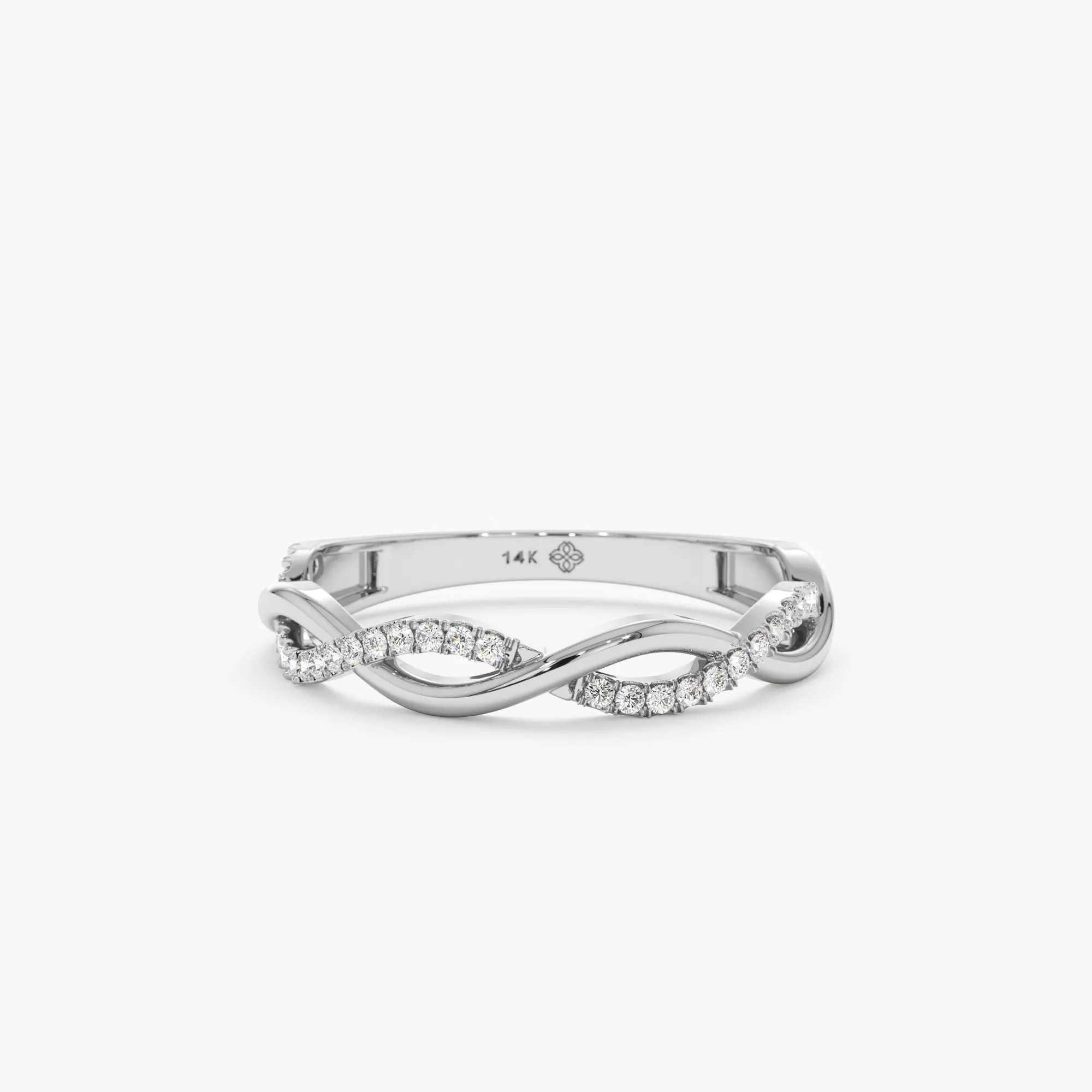 Twisted Diamond Half Eternity Ring, Emily