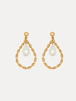 Twisted Pearl Drop Earrings
