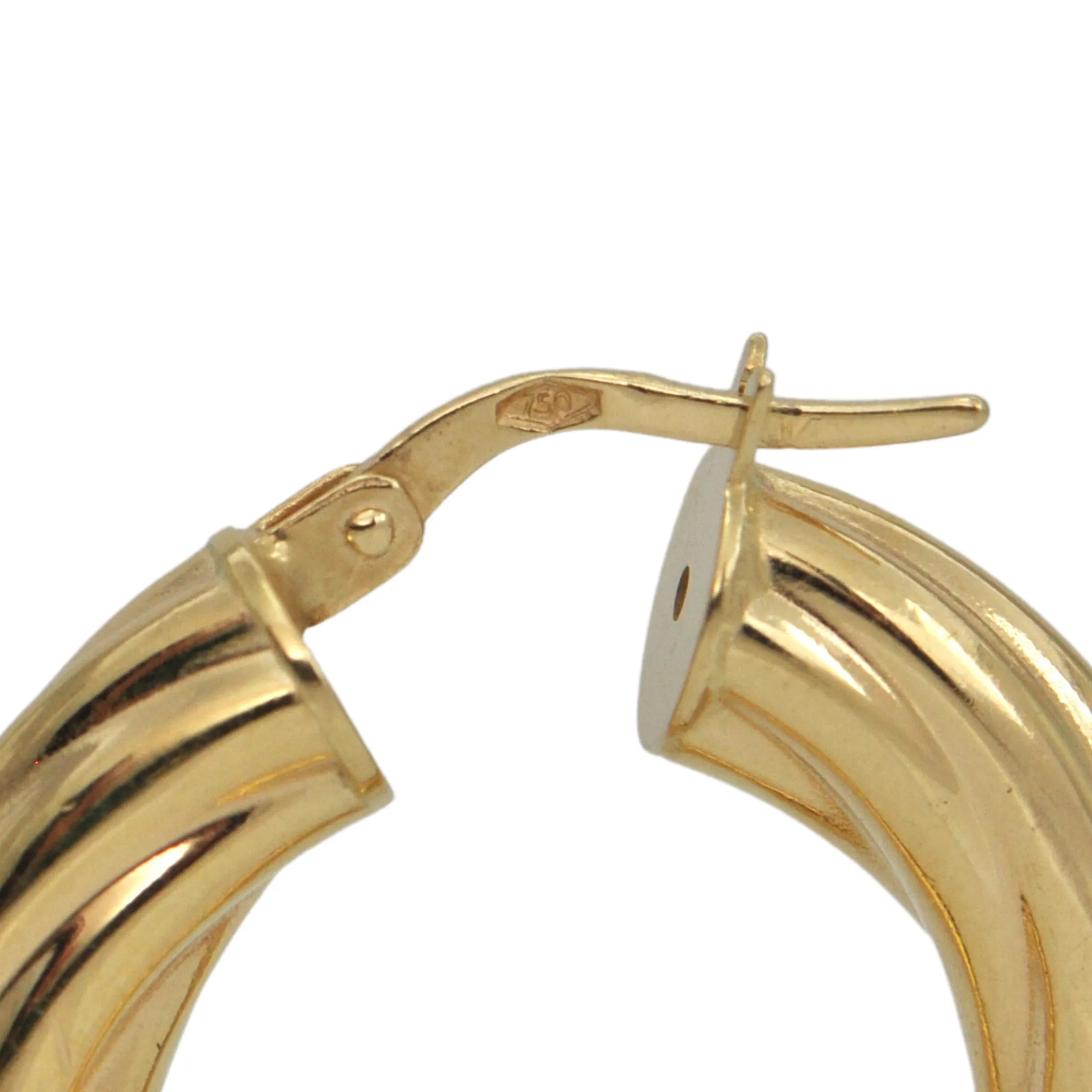 Vintage 18k Gold Twisted Round Hoop Earrings