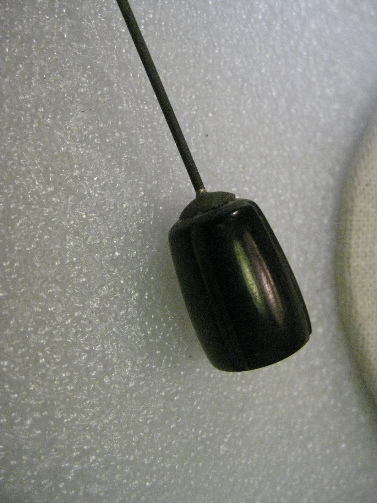Vintage Edwardian/Art Deco Bakelite Stick Pin With Pyrite, Round, Notched  Black Bakelite Top, 7" Long