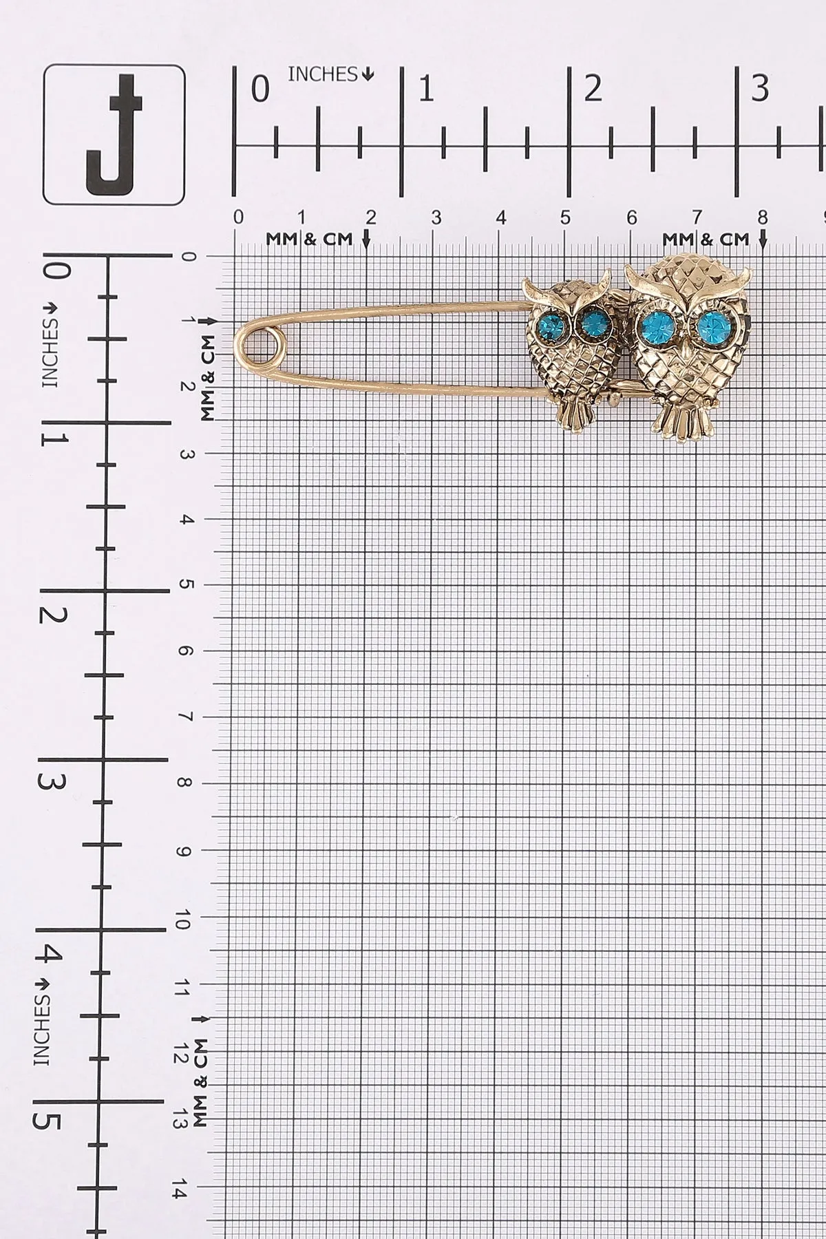 Vintage Style Antique Gold Double Owl Bird Metal Safety Pin Brooch
