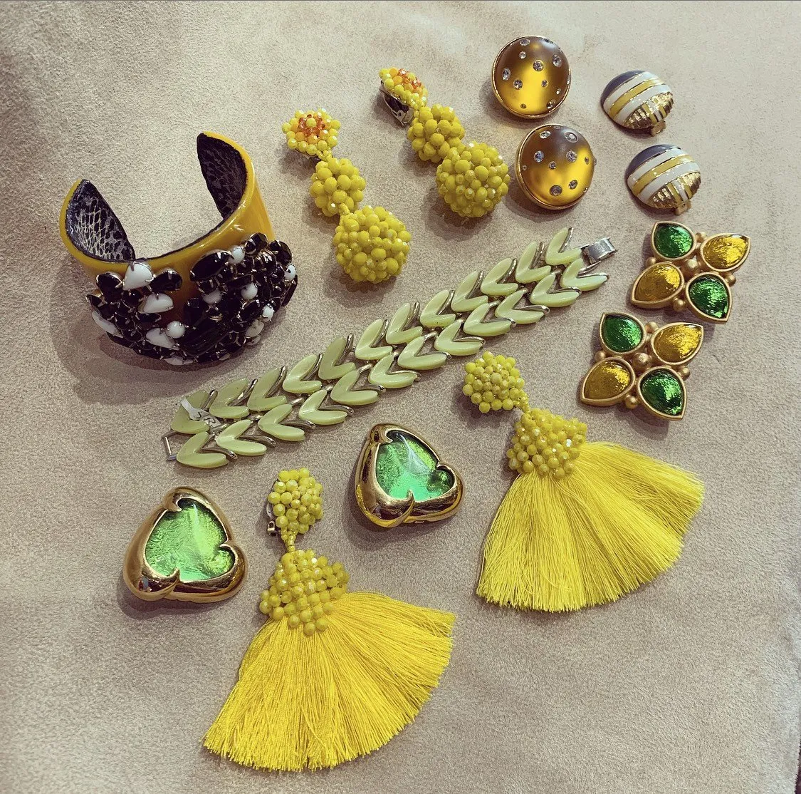 Vintage Yellow Bracelet Black by Katherine Alexander