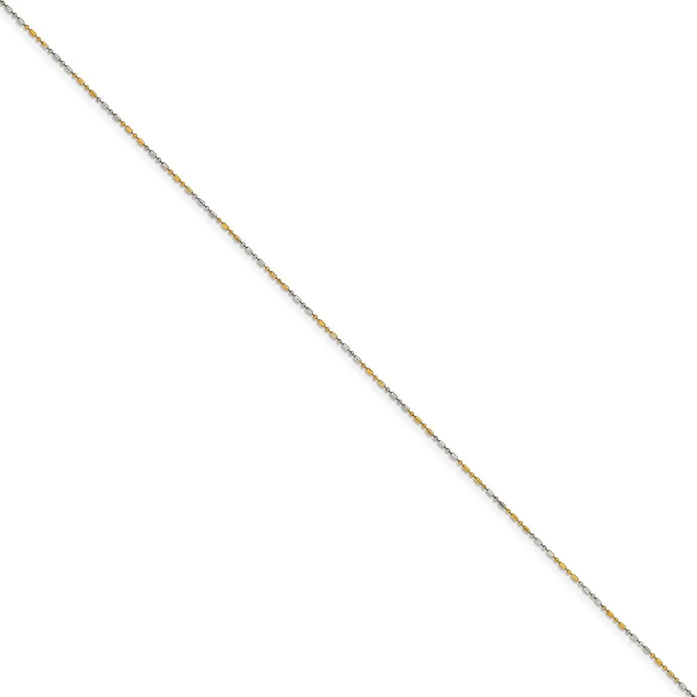 White & Yellow Rhodium over Brass 1.20mm 2 color plated Fancy Chain | SRN205