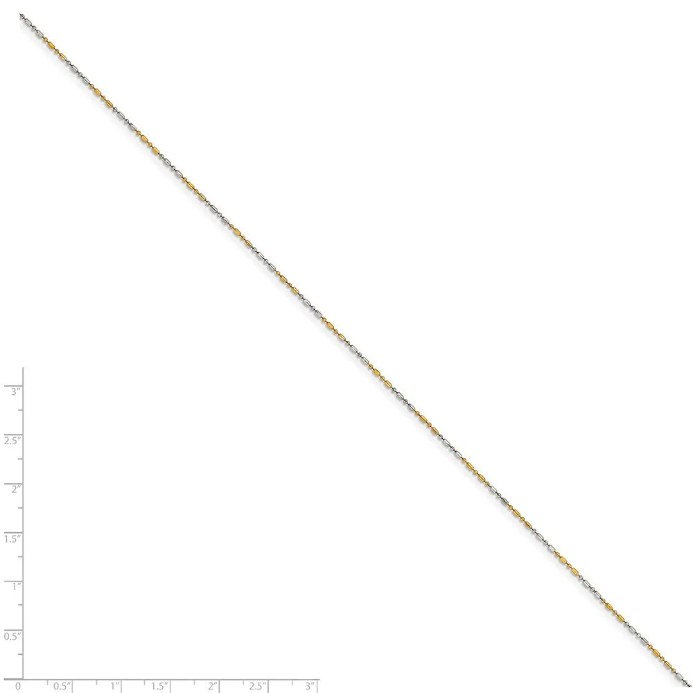 White & Yellow Rhodium over Brass 1.20mm 2 color plated Fancy Chain | SRN205