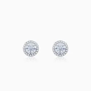 White Gold Circle of Life Diamond Earrings