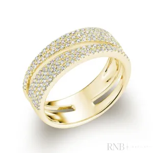 Wide Pave Fancy Diamond Ring