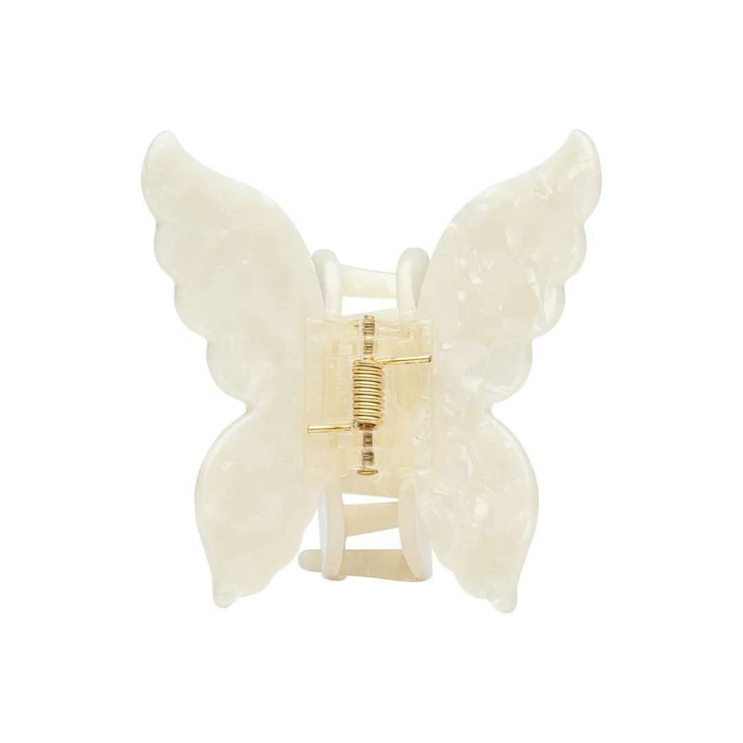 XL BUTTERFLY CLIP MARBLE WHITE