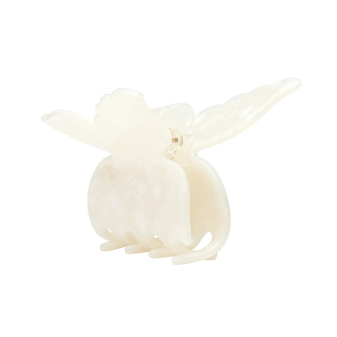 XL BUTTERFLY CLIP MARBLE WHITE
