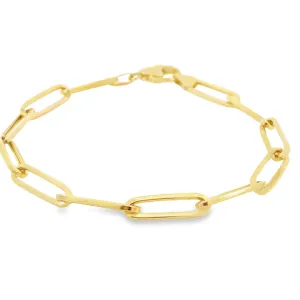 Yellow Gold Large Paperclip Link Bracelet